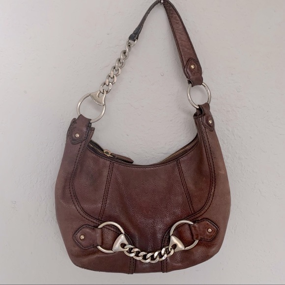 MICHAEL Michael Kors Handbags - Micheal Kors Brown Leather Chain Link Shoulder bag purse